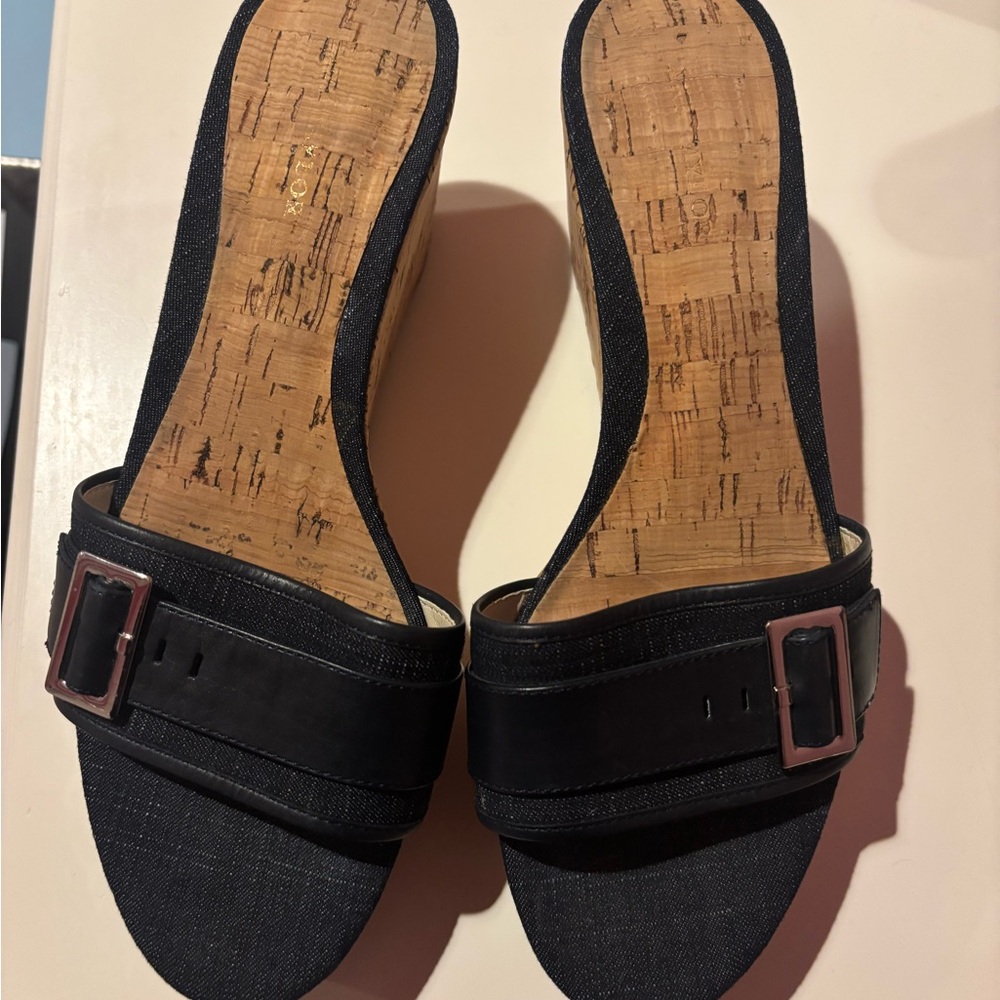 Ann Taylor Wedge Sandals with Cork Soles - size 7